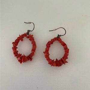 Red coral earrings